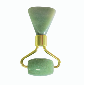 Outil de massage Gua Sha 2-en-1 intégré en aventurine verte, rouleau de massage pour les yeux, anti-cernes, lifting facial, appareil de beauté - Product Image 1