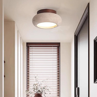 Plafonnier de style Wabi Sabi en pierre de grotte jaune pour couloir, lampe de plafond médiévale pour chambre d'hôtes, luminaire de tête de lit
