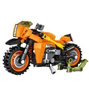 Yüksek teknoloji yapı tuğlaları motosiklet modeli yapı taşı çocuklar için eğitici oyuncaklar setleri