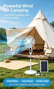 Hot Selling Solar Powered <b>Fan</b> <b>Standing</b> Solar <b>Fan</b> Solar Rechargeable <b>Standing</b> <b>Fan</b> - Product Image 2