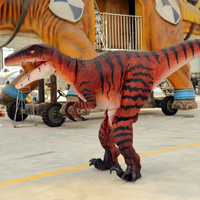 Raptor Dinosaurus Kostuum met Verborgen Poten, Lichtgewicht, Flexibel, Aanpasbaar voor Binnen/Buiten Gebruik, Tuin, Winkelcentrum