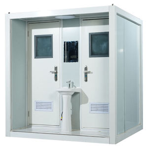 Cabine de Douche et Toilettes Doubles Détachables Préfabriquées Modernes Écologiques Remorque Mobile à Panneaux Sandwich pour Camping et Grands Événements - Product Image 1
