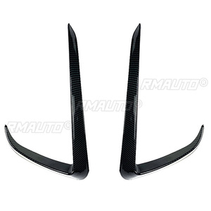 For Tesla <b>Model</b> Y 2017-2022 Glossy Black/Carbon Look Front Bumper Spoiler Fog Lamp Cover Air Knife Splitter Body <b>Kit</b> - Product Image 3