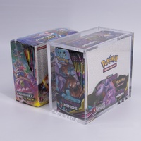 Boîte de rangement transparente en acrylique magnétique pour cartes Elite Trainer Pokémon, étui en acrylique pour cartes de jeu, boîte de booster en acrylique