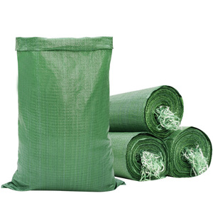 Sacs tissés verts micro-résistants 57g Capacité de charge 10-50kg pour le sable, le gravier, les déchets de construction et l'emballage - Product Image 1