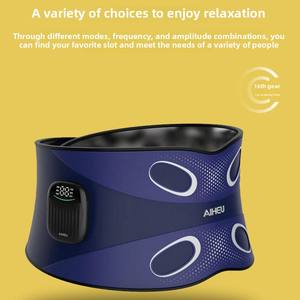 Masajeador de cintura Ems con calefacción eléctrica y características Shiatsu Deportes portátiles Fitness Correr Cinturón de sudor Masajeador abdominal corporal - Product Image 4