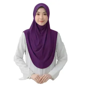 Yomo mode femmes foulard arabe couleur unie élastique coton mercerisé malaisie pull chapeau Jersey instantané châle