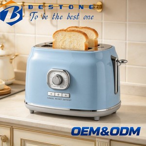 BESTONE 2 Slice <b>Toaster</b> Light Blue Mechanical Timer With Defrost Reheat Cancel Function Household Use - Product Image 1