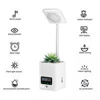 Mini-jardin intelligent pour ferme familiale, avec éclairage de culture intérieur, pots et jardinières, humidificateur, purificateur d'air, haut-parleur et réveil