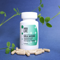 Cápsulas de Musgo Marino, Aceite de Semilla Negra, Ashwagandha y Raíz de Bardana, Suplemento de Marca Privada OEM, Apoyo Inmunológico, Energía, Limpieza y Desintoxicación
