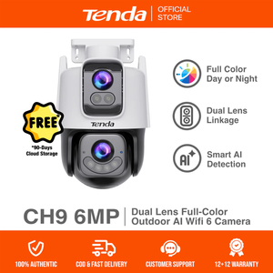 كاميرا Tenda CH9 الأمنية اللاسلكية بدقة 6 ميجابكسل ملونة بالكامل، مقاومة للطقس مع عدسة مزدوجة ورؤية ليلية، تدعم الذكاء الاصطناعي وواي فاي 6 وبطاقة ذاكرة وNVR - Product Image 2