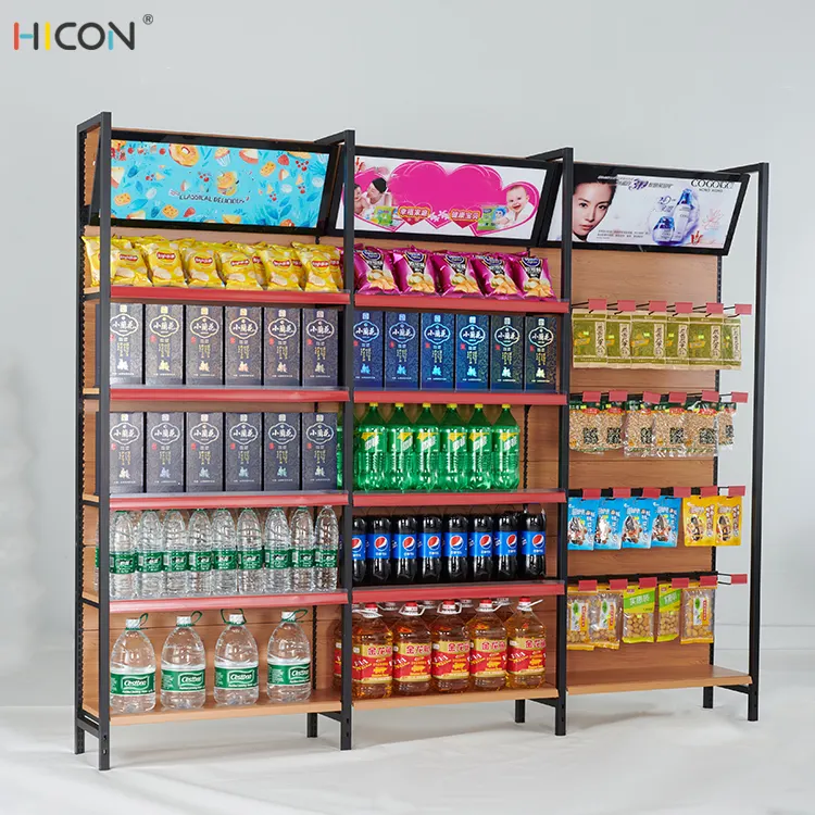 Durable Floor Customized 5-Layers Display Shelves Brown Wood Store Fixtures
