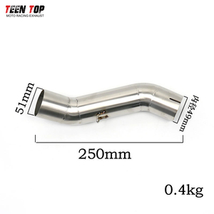 Pour Honda CB400 500X <span class=keywords><strong>CB500F</strong></span> CBR400 500R tuyau moyen latéral 304 tuyau d'échappement en acier inoxydable 51mm - Product Image 2