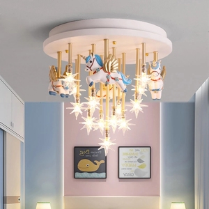 Lampada da Soffitto LED a Forma di Unicorno Rotonda e Carina per Camerette di Bambine - Product Image 4