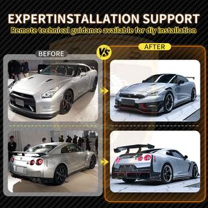 Nisno Style demi-Kit de carrosserie en Fiber de carbone pour <span class=keywords><strong>Nissan</strong></span> <span class=keywords><strong>GTR</strong></span> <span class=keywords><strong>2024</strong></span> jupes latérales de pare-chocs avant arrière aileron arrière capot arrière - Product Image 3