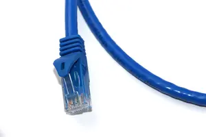 Kabel ethernet tersedia CAT6 26AWG warna biru, kabel jaringan PVC tembaga UTP 5 kaki RJ45