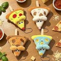 En gros Porte-clés, Peluche en forme de tranche de pizza, Mini pendentif souris de dessin animé, Décoration de sac en peluche douce, Jouet pour cadeau de fête