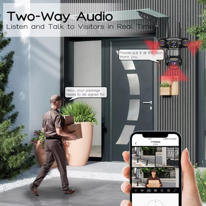 Nouvelle caméra de sécurité PTZ triple objectif à 4 objectifs avec vue à 360 ° 5GHz 2.4Ghz WiFi pour la sécurité extérieure - Product Image 5