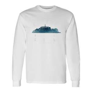 Alcatraz Swim Team <b>Long</b> <b>Sleeve</b> <b>T</b>-<b>Shirt</b> <b>White</b> Unisex Adult Size - Product Image 1