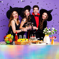 Nappes en plastique irisées personnalisées, housses de table laser pour fête de fille, mariage, discothèque, danse, anniversaire, fête de vacances, fête de sirène