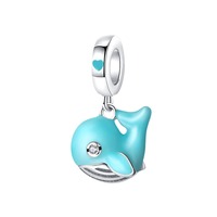 Pendentif Lumineux Transfrontalier Style Océan Coquillage, Crabe, Dauphin, Étoile de Mer et Tortue Marine en Argent, Perles et Accessoires de Bijoux DIY