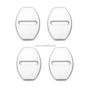 4 pièces de couvre-serrures de <span class=keywords><strong>porte</strong></span> de <span class=keywords><strong>voiture</strong></span> en acier inoxydable, accessoires intérieurs pour Audi A3 A4 A5 A6 A7 A8 Q3 Q4 Q5 Q6 Q7 B8 B6 C6 8p B7 - Product Image 4