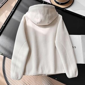 Chaqueta con Capucha para Hombre, de Forro <span class=keywords><strong>Polar</strong></span> de Doble Cara, Resistente al Viento, Cálida, con Cierre Completo y Logotipo Bordado Personalizado, Venta al Por Mayor - Product Image 4