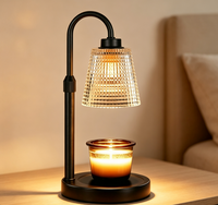 Lampe chauffe-bougie avec minuterie, chauffe-cire en verre floral à intensité variable, décoration d'intérieur, cadeaux d'anniversaire pour femmes