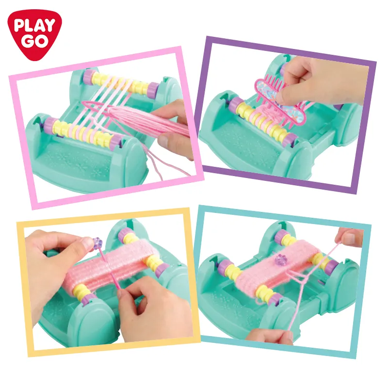 Playgo Set Gelang mesin kepang tarik tangan untuk anak perempuan 2 sampai 14 tahun mendorong kreativitas & Perhiasan buatan tangan