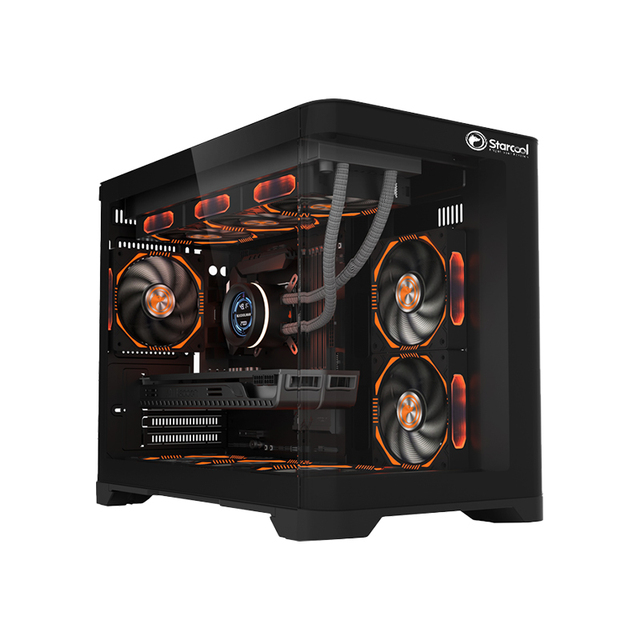 KINPOWER Atx Gaming Pc Case Mini ITS Water Cooled PC Case White MATX Mid Tower Gamer Case Micro Desk Casing Computer Cabinet