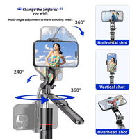 Trépied extensible anti-vibration, support de téléphone portable sur pied portable avec télécommande Bluetooth pour vlog de voyage