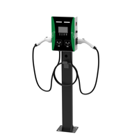 Pengisi Daya EV Dinding 22KW 32A 3 Fasa Tipe 2 GBT Cepat, Casing Logam IP65, RFID, APP, LED, Komersial, Parkir, OCPP1.6J
