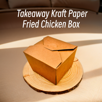 Boîte d'emballage à emporter pour la restauration rapide en papier kraft de qualité alimentaire avec logo personnalisé, laminage mat, recyclable pour poulet frit et salade