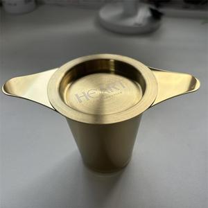 Màu Vàng Đôi Xử Lý Lá Lỏng Trà <span class=keywords><strong>Infuser</strong></span> Thép Không Gỉ Tốt Lưới Trà Lọc <span class=keywords><strong>Infuser</strong></span> Với Nắp - Product Image 4