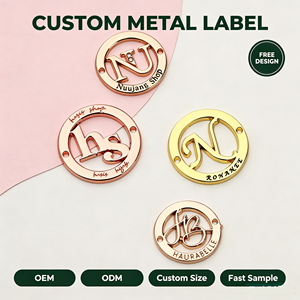 Etiquetas de Metal Redondas Personalizadas con Logotipo, Aleación de Zinc Resistente a la Corrosión del Agua de Mar, Etiquetas Grabadas con Marca para Ropa de Baño - Product Image 1