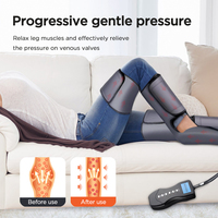 Masseur de jambes complet rechargeable par USB, machine de massage électrique à compression d'air pour pieds, mollets et jambes, bottes de massage à air électrique