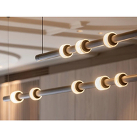 Ensemble complet d'armoires de cuisine modulaires au design contemporain avec robinet, charnières, îlot incurvé sur mesure, carcase en acier inoxydable et bois