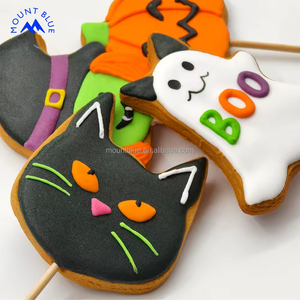 Chocolate Ghost Black Cat Pumpkin Magician Pop Stick Shaped <strong>Biscuit</strong> by Cookie Machine - Product Image 1