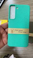 Prix d'usine, logo gravé au laser personnalisé, coque de téléphone antichoc en paille de blé + TPU dégradable pour Samsung S22 23 24 25 26