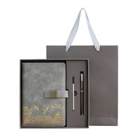 Coffret Cadeau d'Affaires Haut de Gamme Tendance Nationale Créative, Souvenir d'Événement d'Entreprise, Carnet en Cuir avec Boîte Cadeau, Modèle Personnalisé avec Logo, Couverture Rigide