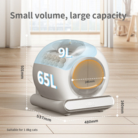 Bac à litière pour chat électrique rond, autonettoyant, automatique, fermé, avec capteur intelligent, grand format, contrôle par application