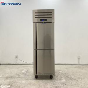 Congélateur vertical double en acier inoxydable, durable, à température unique, commercial, 2 portes, à refroidissement par air, équipement de réfrigération avec vitrine - Product Image 1