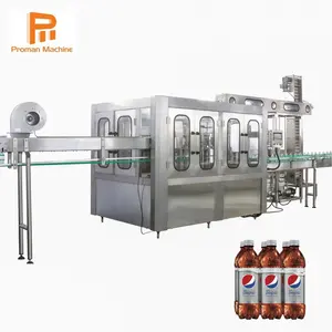 Refrescos carbonatados automáticos zumo de fruta agua pura botella de PET máquina de llenado y tapado línea de producción