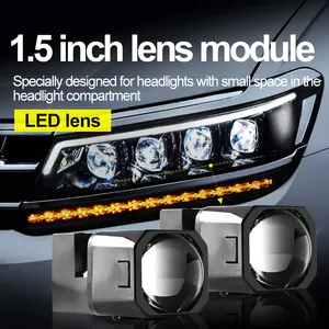 Module de lentille de projecteur bi led 1.5 pouces personnalisé phares de voiture 40W 12V 4000lm H4 h7 phares pour accessoires auto de voiture