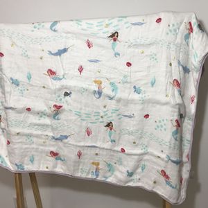 <span class=keywords><strong>Couverture</strong></span> et serviette de bain pour bébé en gaze de coton et fibre de bambou pour l'été, 120x120cm - Product Image 2