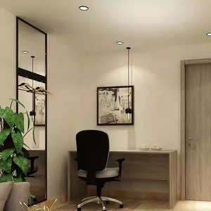 ชุดเฟอร์นิเจอร์ห้องโรงแรมแบบเต็มรูปแบบทันสมัยเตียงแฝดพร้อมหัวเตียงตู้เสื้อผ้าโต๊ะวางทีวีโซฟาแผงไม้ - Product Image 4