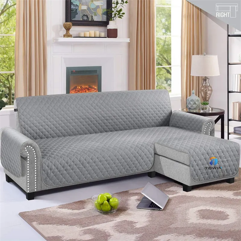 Corner Sofa Bed Cover Reversible 3 Seater Chaise End Sofa Cover L Shape Sofa Protector for Pets