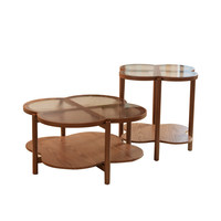 Table basse de salon moderne en bois massif style nordique Wabi-Sabi pour petit appartement, couleur crème, sans assemblage, mobilier de maison CJ040