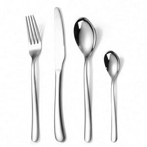 Wholesale 4 Piece Knife Fork Spoon Tableware <b>Set</b> 304 Stainless Steel Cutlery <b>Set</b> Mirror Polish Silverware <b>Set</b> for <b>Restaurant</b> - Product Image 2