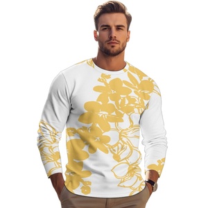 Articoli di moda autunno stampa on Demand fiore di <span class=keywords><strong>Lava</strong></span> esclusiva personalizzazione da uomo Casual e bella t-shirt girocollo a maniche lunghe - Product Image 4